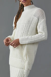 Line + Dot Fringed Tunic Sweater
