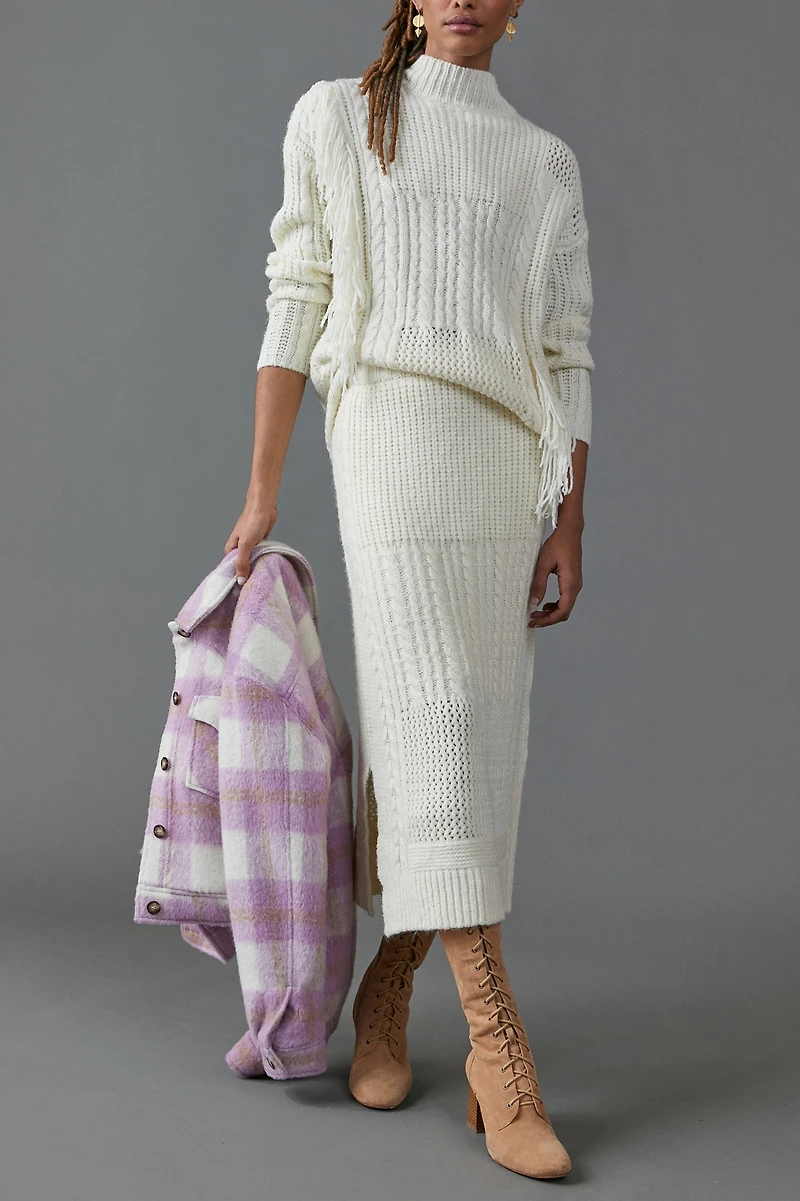 Line + Dot Fringed Tunic Sweater