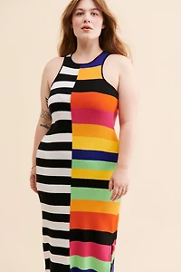 Eloquii Mixed Stripe Ribbed Dress