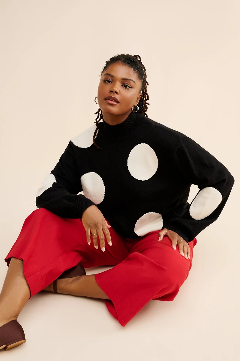 Eloquii Polka Dot Sweater