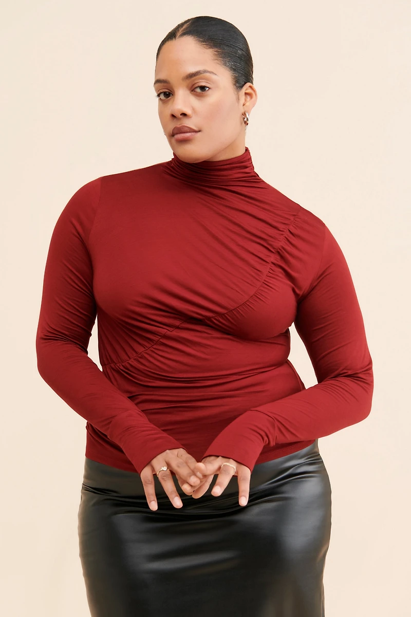 Eloquii Tissue Ruched Detail Top