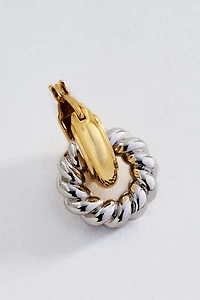 Luv AJ Two-Tone Rope Interlock Hoops