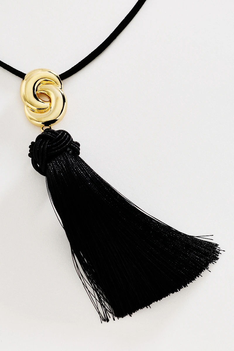 Luv AJ Solstice Knot Tassel Necklace