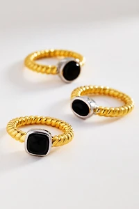 Luv Aj Midnight Mesa Rings, Set of 3