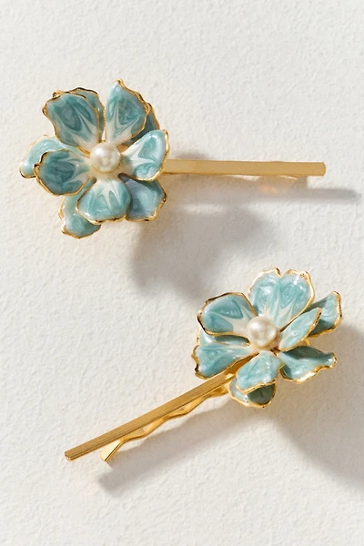 The Pink Reef Floral Bobby Pins