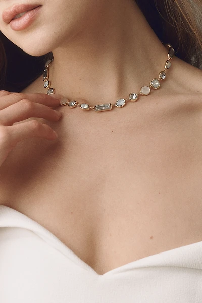 Mixed Stone Bezel Necklace