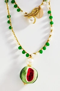 CASHFANA Fruit Pendant Beaded Necklace
