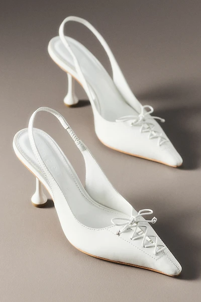 Vicenza Tie-Up Pointed-Toe Slingback Heels