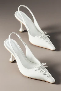 Vicenza Tie-Up Pointed-Toe Slingback Heels