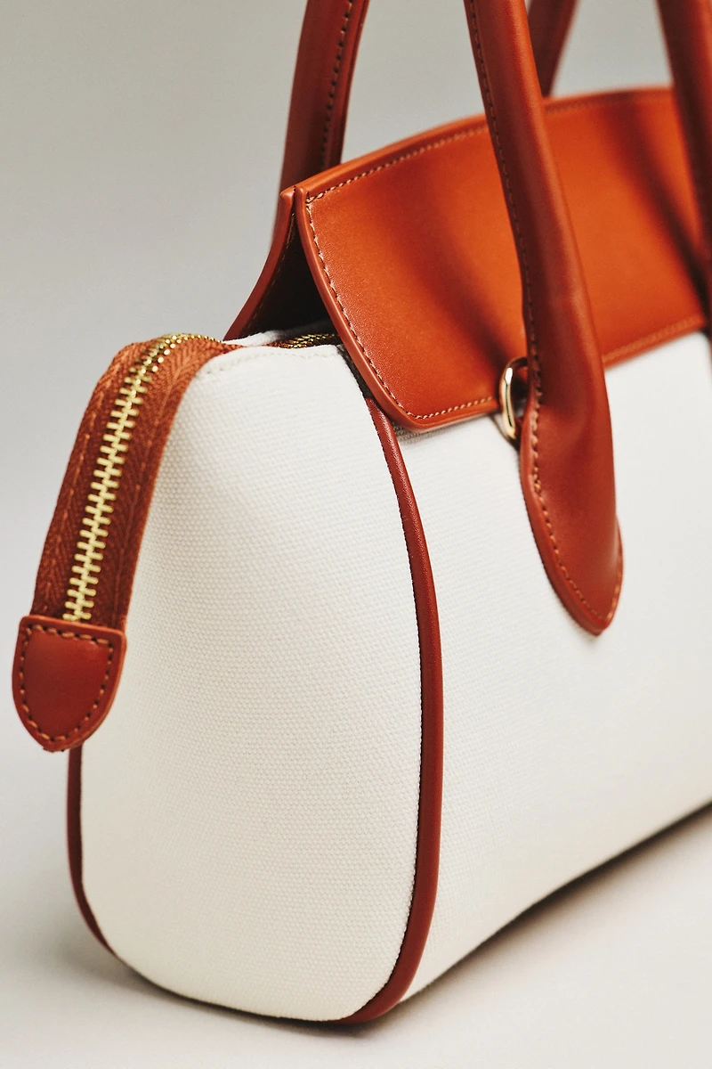Canvas Foldover Satchel Tote Bag