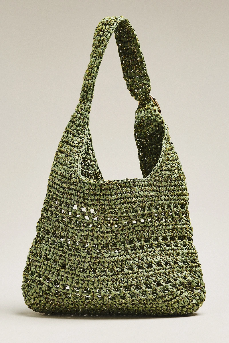 Nikki Raffia Buckle Bag