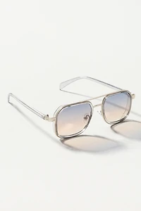 Elite Eyewear Round Metal Aviator Sunglasses
