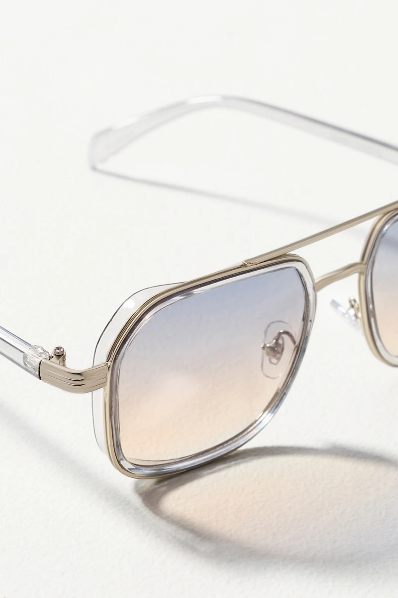 Elite Eyewear Round Metal Aviator Sunglasses