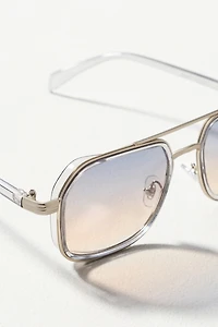 Elite Eyewear Round Metal Aviator Sunglasses