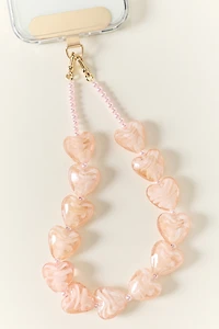 By Anthropologie Heart Icon Beaded Phone Chain