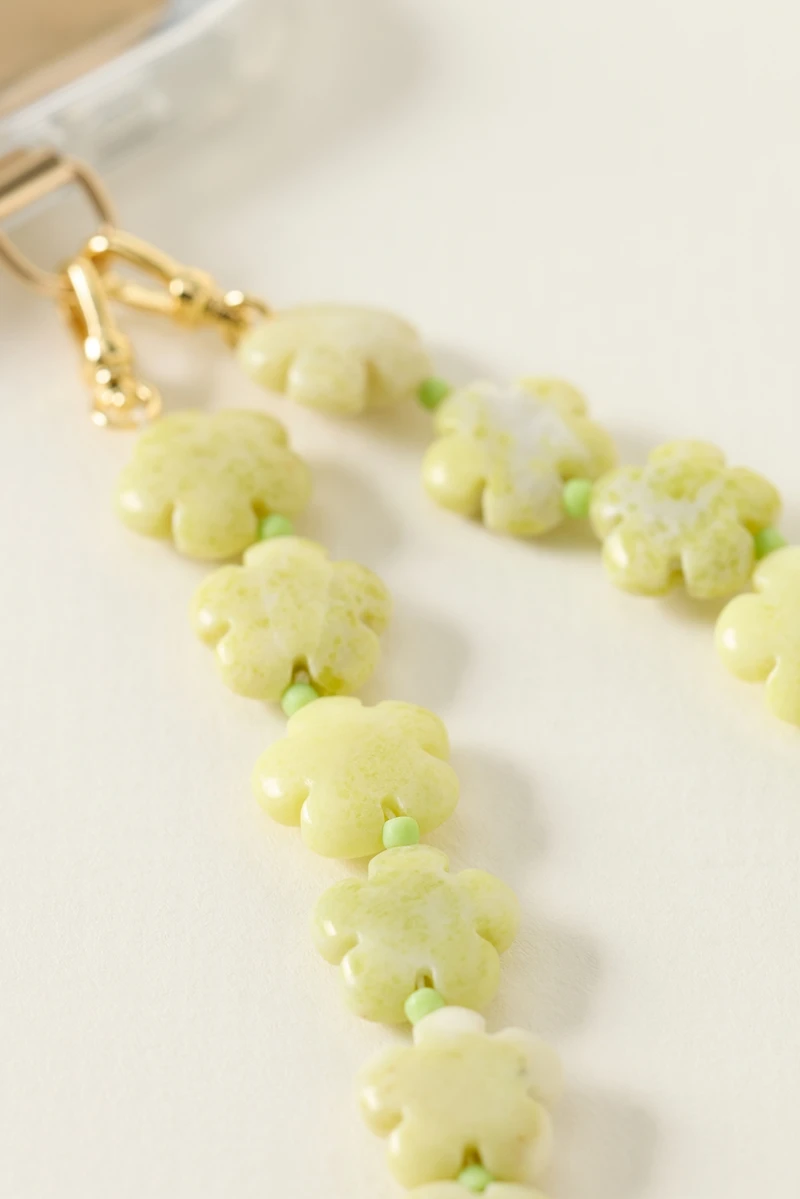 By Anthropologie Floral Stone Phone Chain