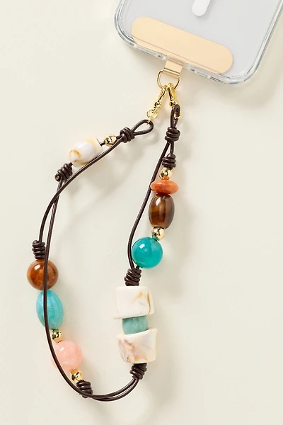 By Anthropologie Cord and Stone Beaded Phone Chain