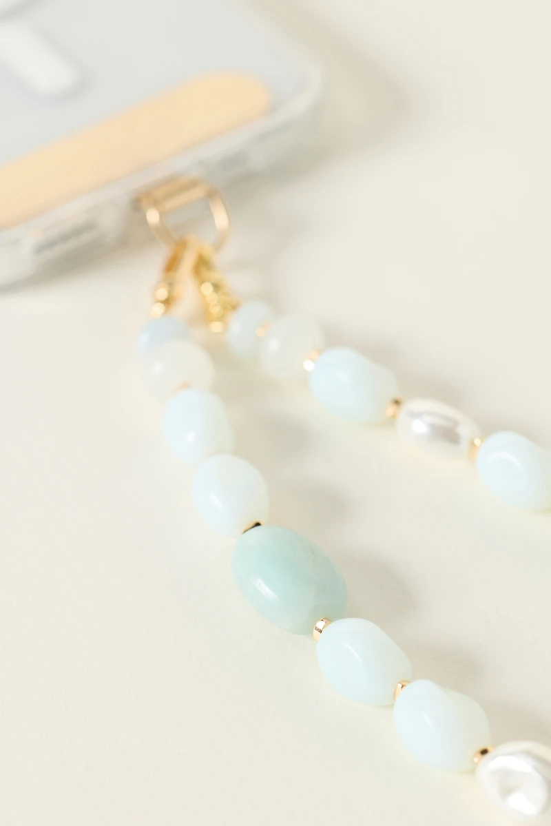 By Anthropologie Milky Beaded Phone Chain