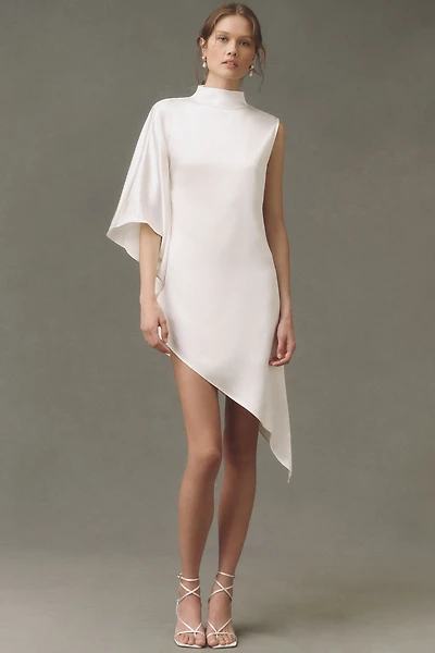 Mare Satin Asymmetrical Mini Dress