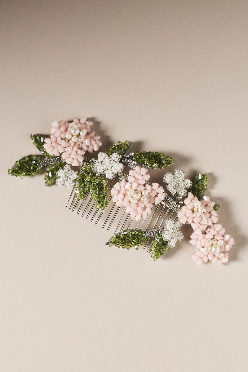Twigs & Honey Hand-Beaded Floral Garden Comb