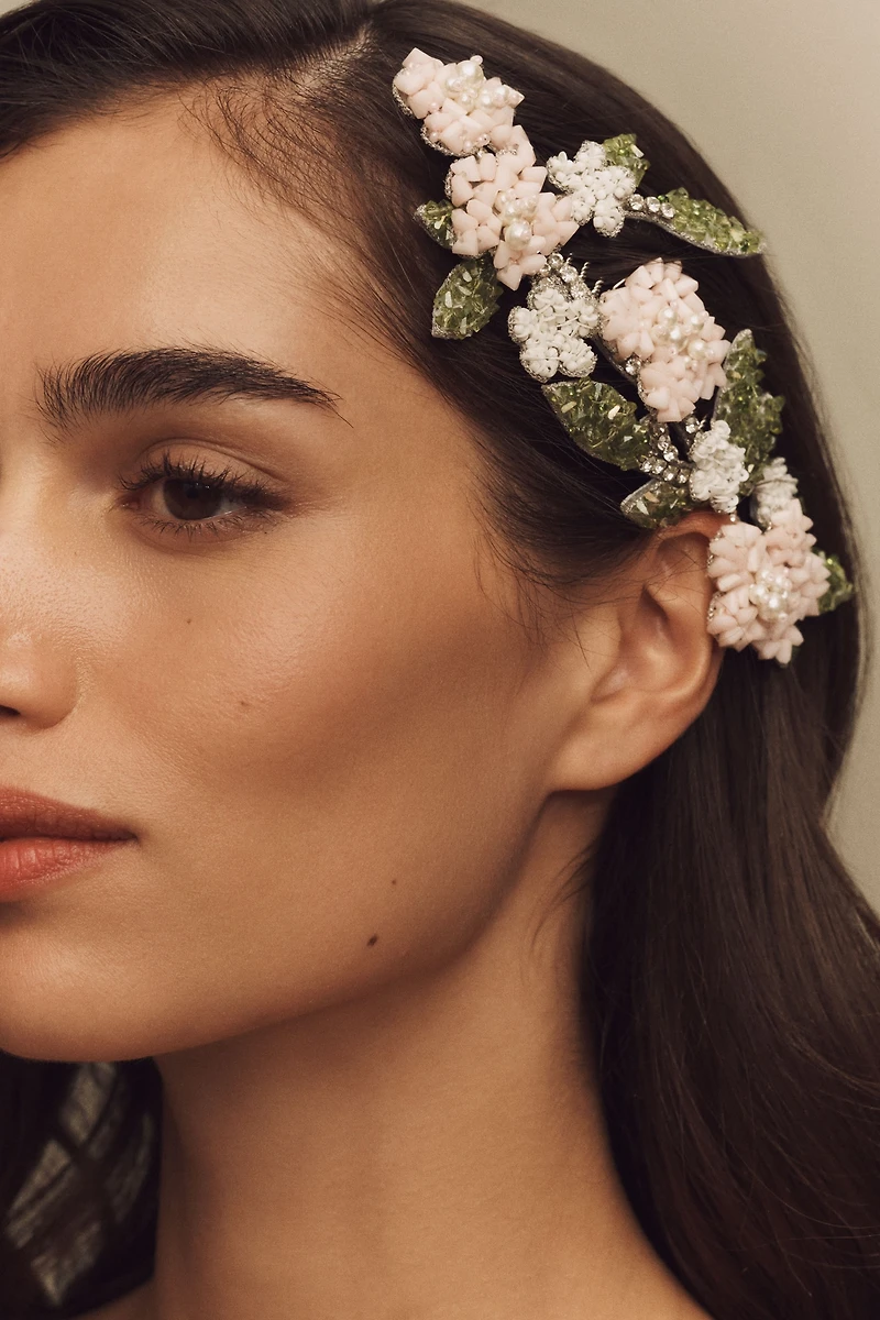 Twigs & Honey Hand-Beaded Floral Garden Comb
