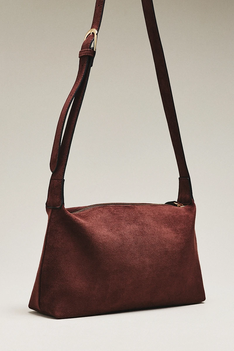 By Anthropologie Faux Suede Slouchy Shoulder Bag