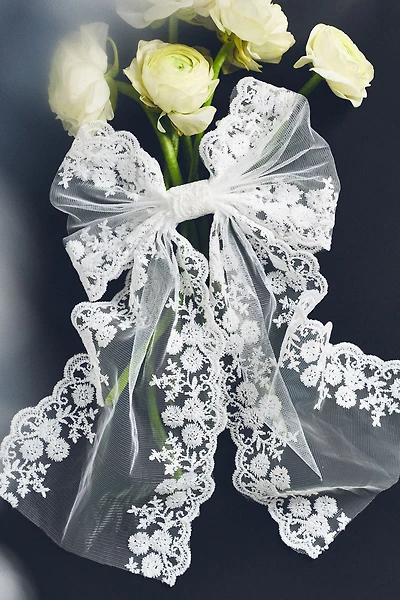 By Anthropologie Lace Bow Hair Clip