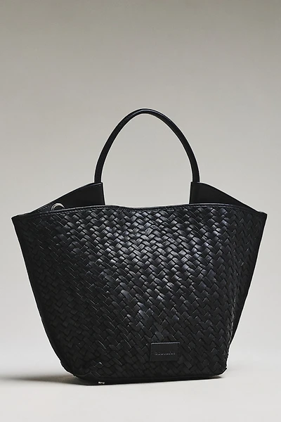 Ecotorie Austin Large Woven Leather Top Handle Bag