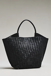Ecotorie Austin Large Woven Leather Top Handle Bag