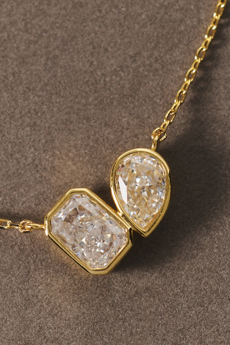 Shashi Toi et Moi Bezel Necklace