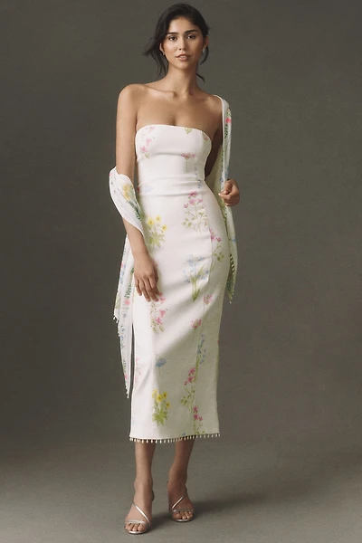 BHLDN Strapless Dress with Scarf