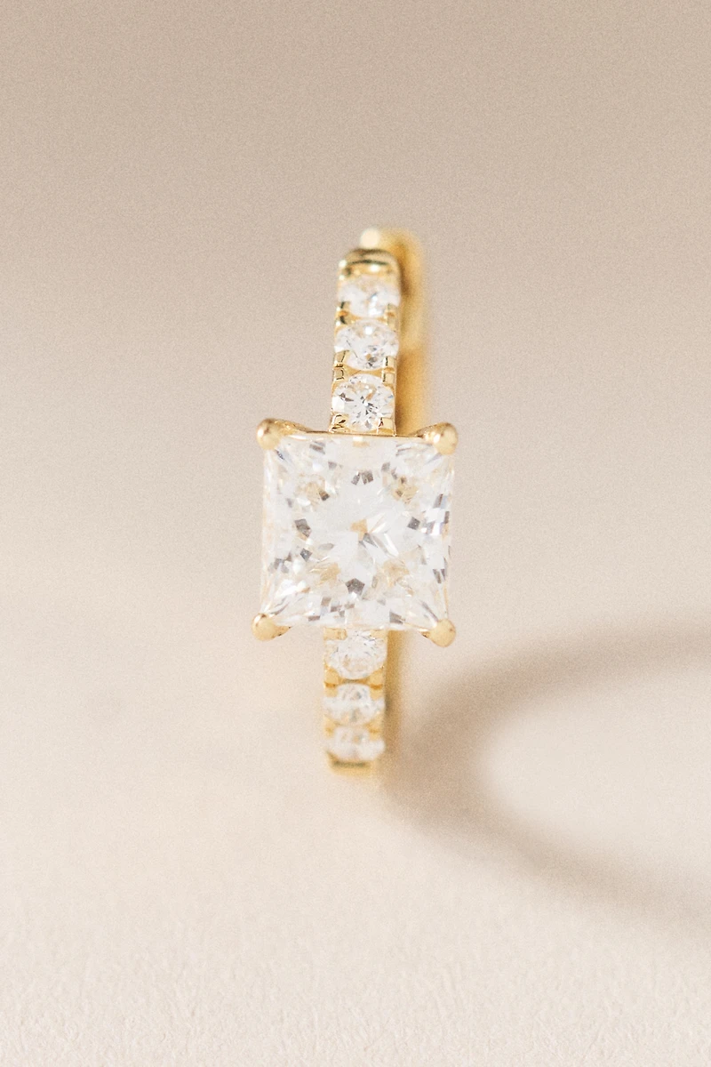 Princess-Cut Lab Diamond Hoop Earrings