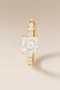 Princess-Cut Lab Diamond Hoop Earrings