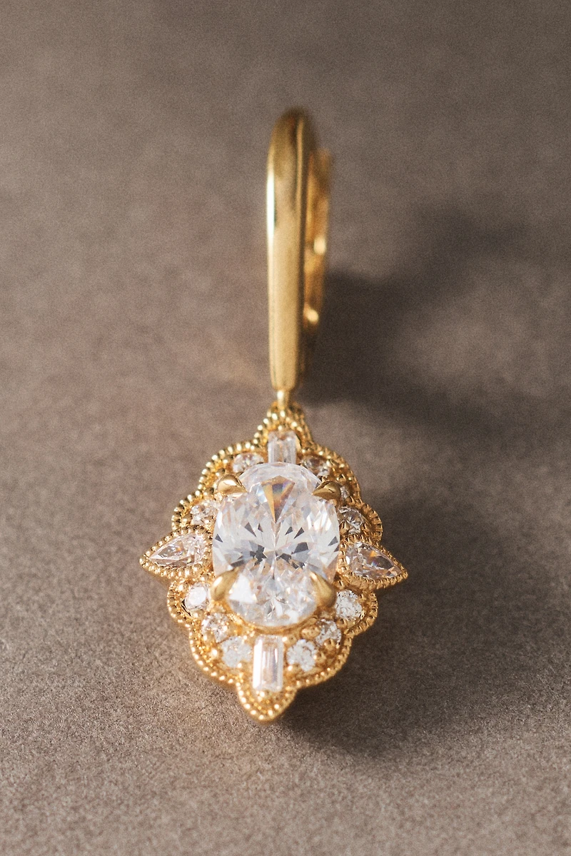 Antique-Inspired Diamond Drop Earrings