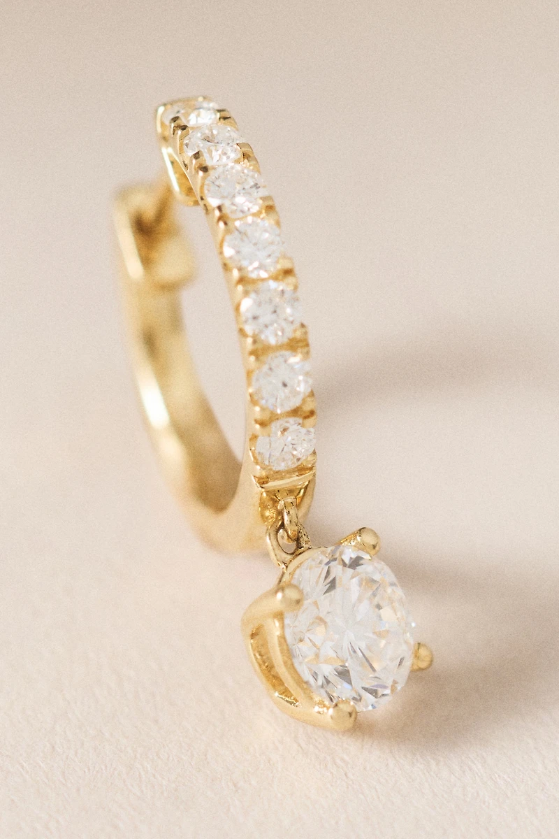 Lab Diamond Huggie Hoop Earrings