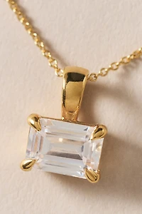 Baguette-Cut Lab Diamond Pendant Necklace