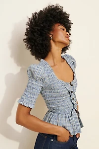 Damson Madder Mansi Shirred Blouse