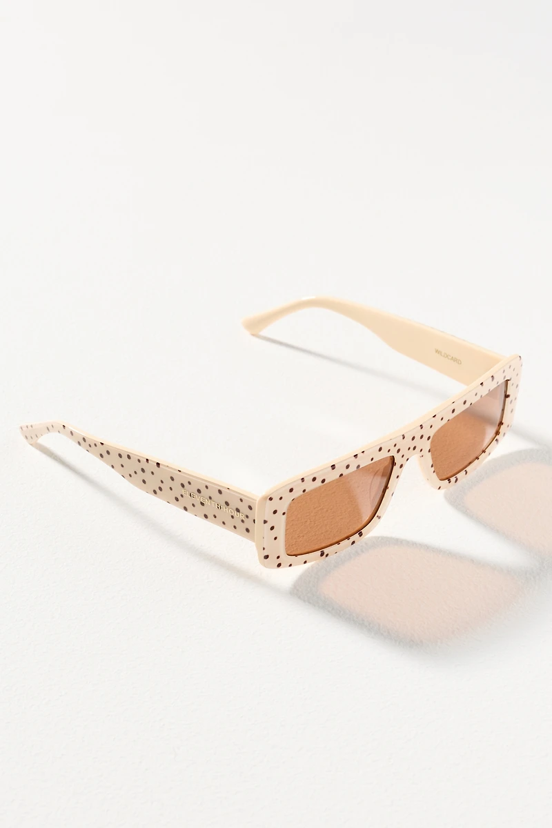 Eleventh Hour Slim Rectangle Patterned Sunglasses