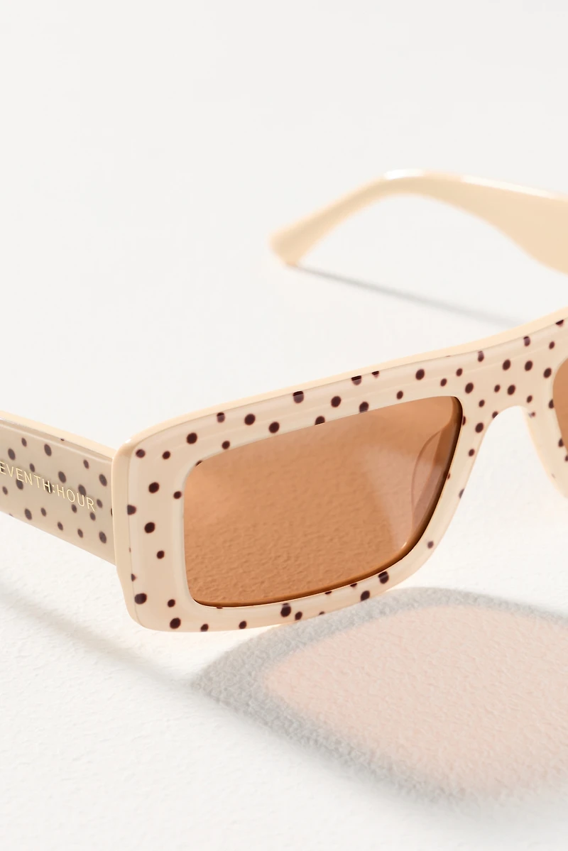 Eleventh Hour Slim Rectangle Patterned Sunglasses