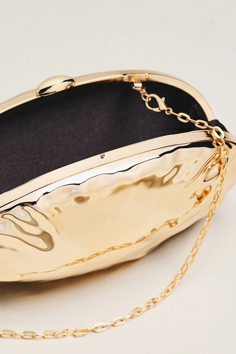 Hammered Seashell Clutch
