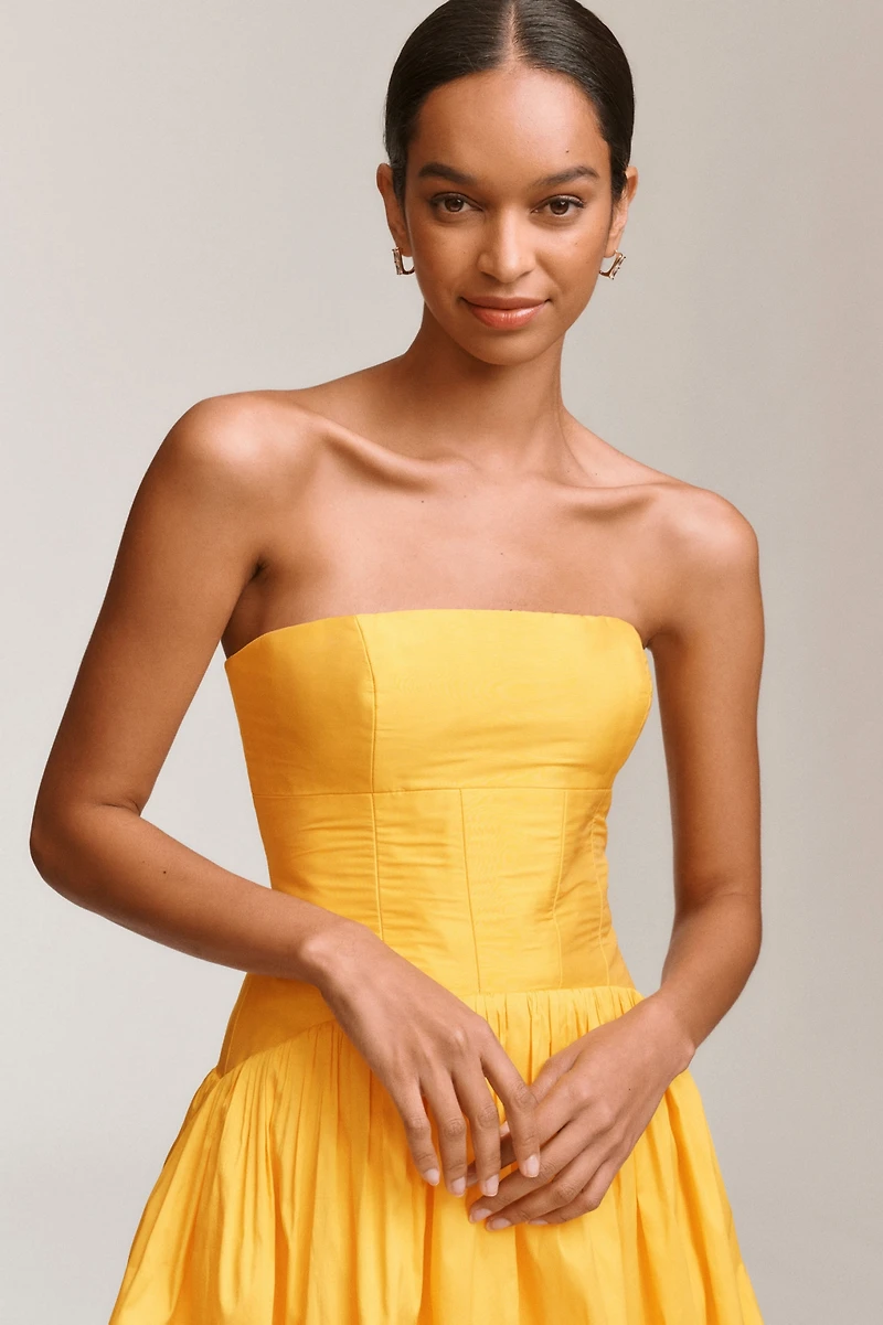 BHLDN Strapless Drop-Waist Bubble Midi Dress