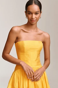 BHLDN Strapless Drop-Waist Bubble Midi Dress