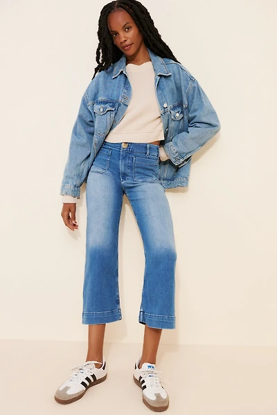 Maeve The Denim Colette Cropped Wide-Leg Jeans