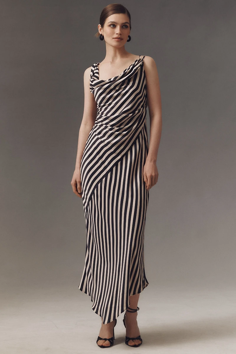 BHLDN Stripe Cowl-Neck Maxi Dress