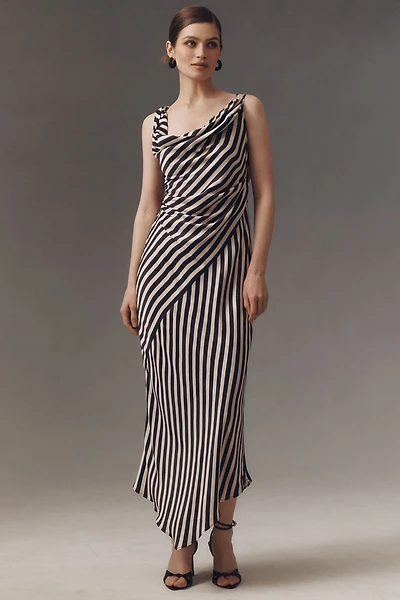 BHLDN Stripe Cowl-Neck Maxi Dress