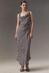 BHLDN Stripe Cowl-Neck Maxi Dress