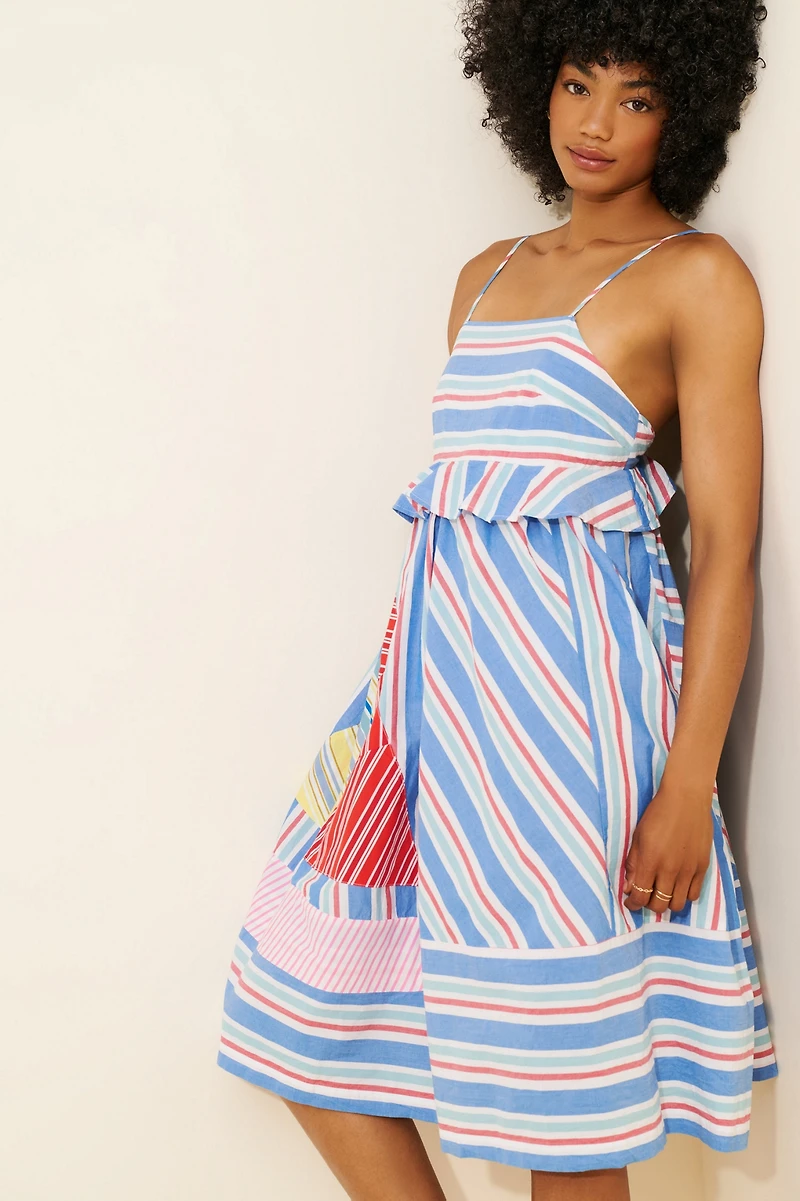 Celandine Square Neck Knee-Length Dress