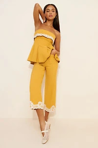 Maeve The Colette Floral Embroidered Pants