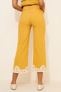 Maeve The Colette Floral Embroidered Pants