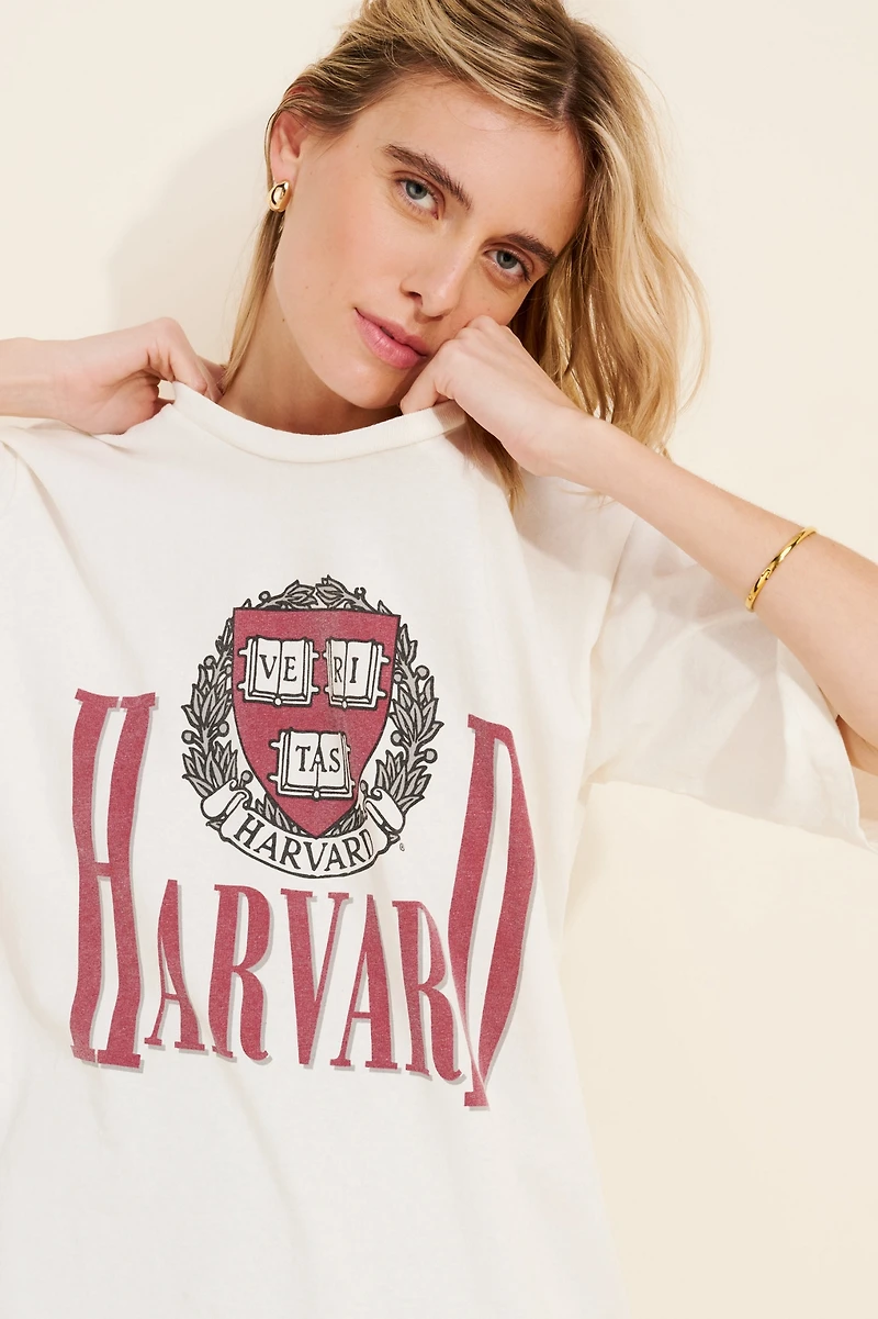Original Retro Brand Harvard University Oversized Graphic Tee